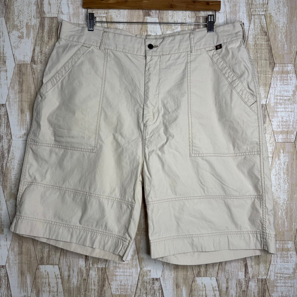 Victorinox Swiss Army Men 42 Beige Cotton Cargo Utility Shorts Hiking Tan